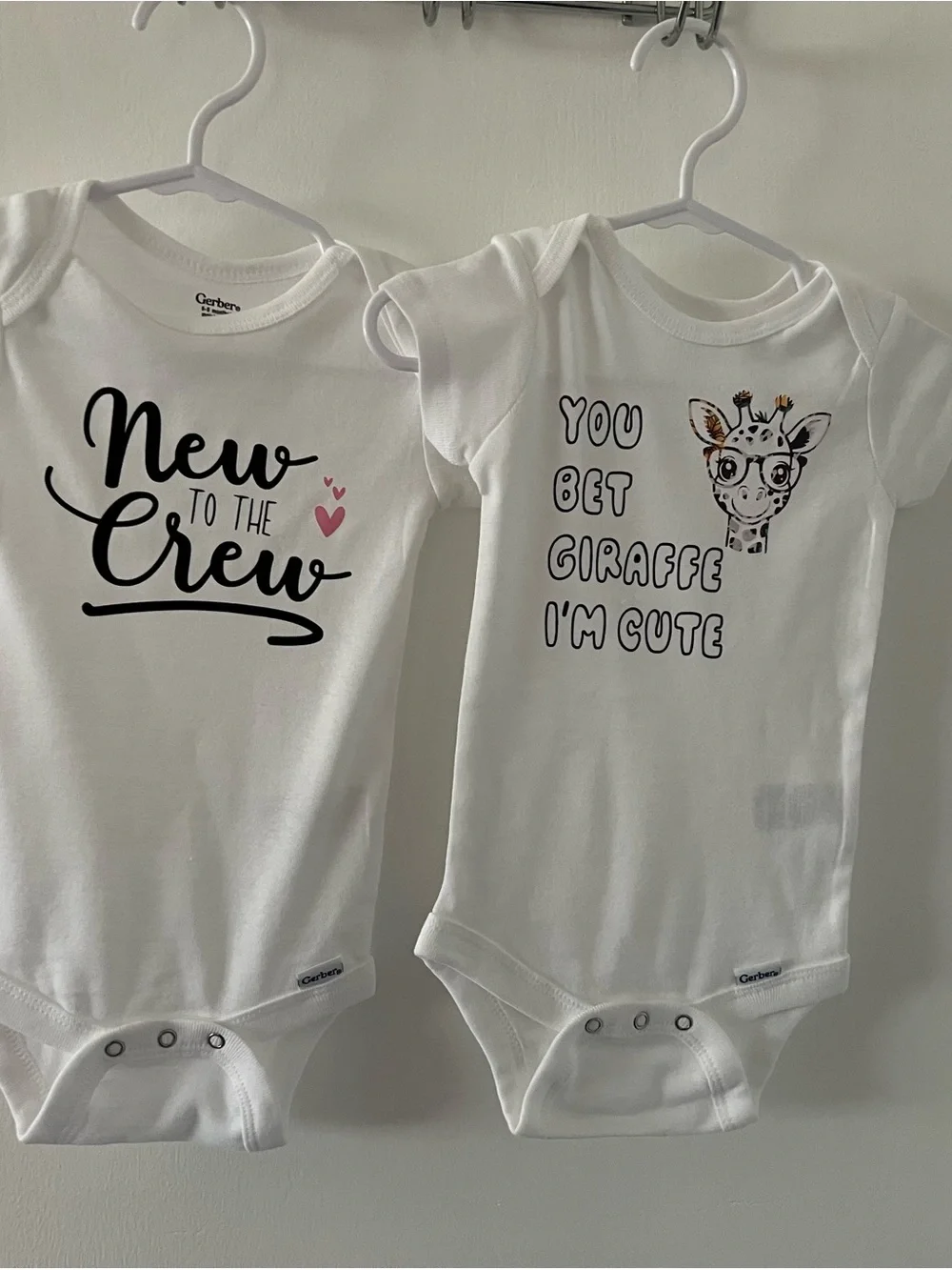 Gerber White onesies 6-9 months- unisex.